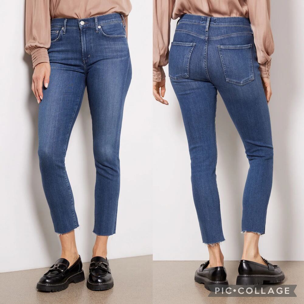 Agolde Dark Wash Raw Hem Skinny Sophie Jeans 29